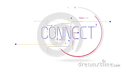 Connect text letter logo background Vector Illustration