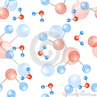 Connect the water molecules, seamless background Stock Photo