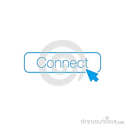 Connect WI-FI Wireles button with mouse cursor. Can be used for web, ui, apps, Stock Vector illustration isolated on white Cartoon Illustration