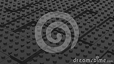 Connected black lego blocks. Abstract business background. 3D il Stock Photo