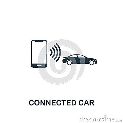 Connected Car icon. Premium style design, pixel perfect Connected Car icon for web design, apps, software, print usage Vector Illustration