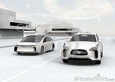 Connected cars and autonomous cars concept Stock Photo