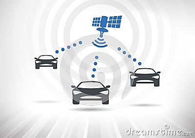 Connected Cars Vector Illustration