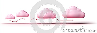 Connected Clouds Data Sharing and Collaboration symbolizing network data transfer cloud computing interconnectedness and Stock Photo