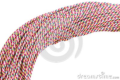 Connected concept , Different ropes isolate on white Stock Photo