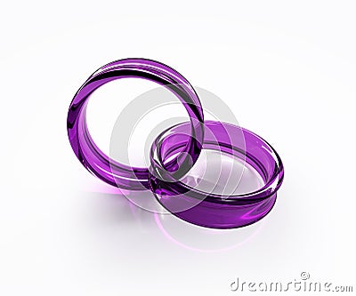 Connected crystal glass rings Stock Photo