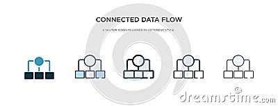 Connected data flow chart icon in different style vector illustration. two colored and black connected data flow chart vector Vector Illustration