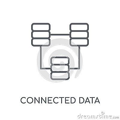 Connected data linear icon. Modern outline Connected data logo c Vector Illustration