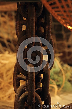 Chain on blue background Stock Photo