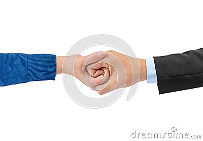 Connected hands Stock Photo