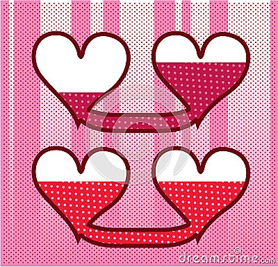 Connected Hearts Vector Vector Illustration