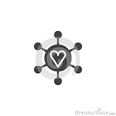 Connected loving heart icon vector Vector Illustration