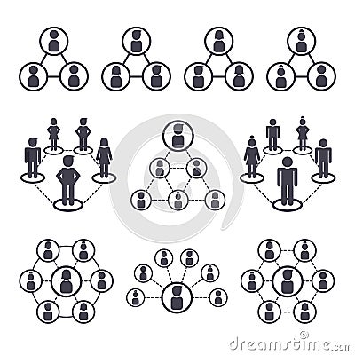 Connected people and social network icons Vector Illustration