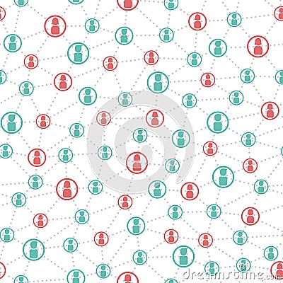 Connected people and social network pattern Vector Illustration