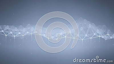 Connected polygons white plexus background 3D render Stock Photo