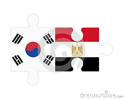 Puzzle of flags of South Korea and Egypt, vector Vector Illustration