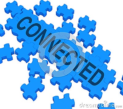 Connected Puzzle Showing Global Communications Stock Photo