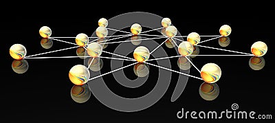 Connected spheres Stock Photo