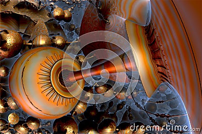 Connected spheres Stock Photo