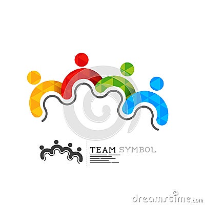 Connected team leadership symbol Vector Illustration