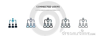 Connected users in flow chart icon in different style vector illustration. two colored and black connected users in flow chart Vector Illustration