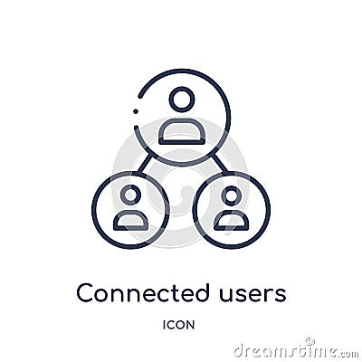 connected users in flow chart icon from user interface outline collection. Thin line connected users in flow chart icon isolated Vector Illustration