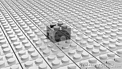 Connected white lego blocks Stock Photo