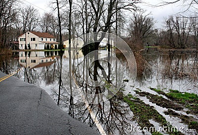 Connecticut River Flooding in Portland and Middletown Editorial Stock Photo