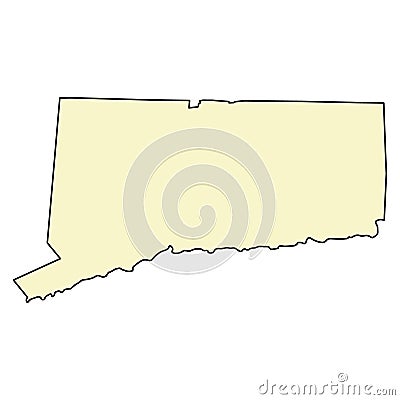 Connecticut map shape, united states of america. Flat concept icon symbol vector illustration Vector Illustration