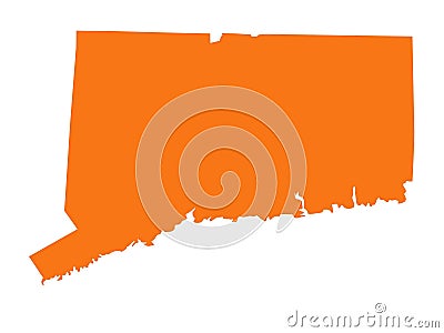 Connecticut map - southernmost state in the New England region of the United States Vector Illustration