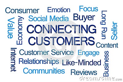 Connecting Customers Word Cloud Stock Photo