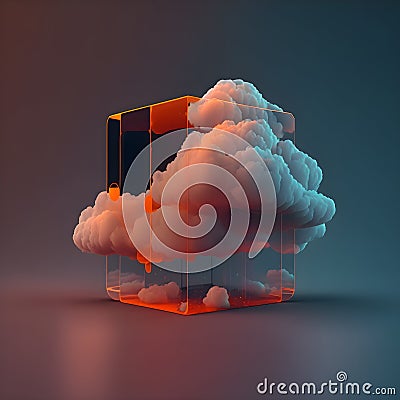 technology of internet of things . big data clouds computing using artificial intelligence AI, climate manipulation Stock Photo