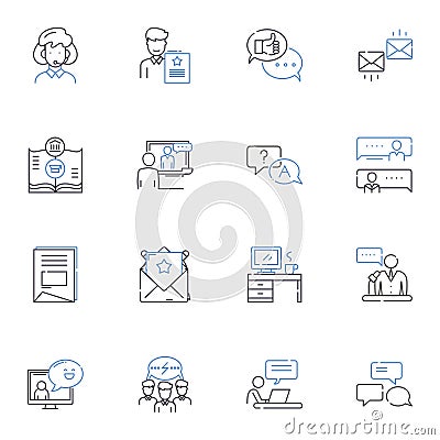 Connecting line icons collection. Nerking, Interacting, Bridging, Bonding, Collaborating, Communicating, Linking vector Vector Illustration
