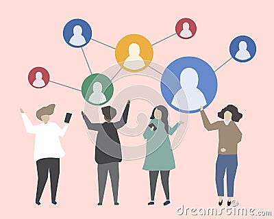 Connecting people with each other illustration Vector Illustration