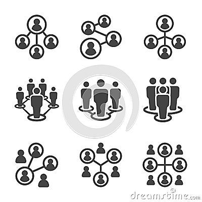 Connecting people icon set Vector Illustration