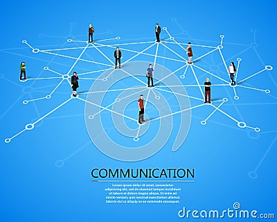 Connecting people. Social network concept. Vector Illustration