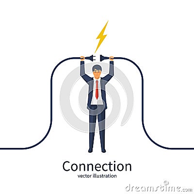 Connecting power socket Vector Illustration