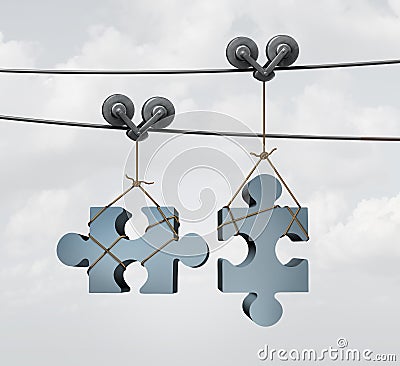 Connecting Puzzle Pieces Stock Photo