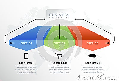 Connecting Steps business Infographic Template Vector Illustration