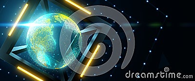 Connecting the world with blockchain Stock Photo