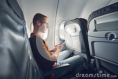 Connection in the airplane Stock Photo