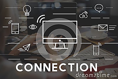 Connection Connected Networking Social Bond Concept Stock Photo