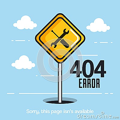 404 connection error icons Cartoon Illustration