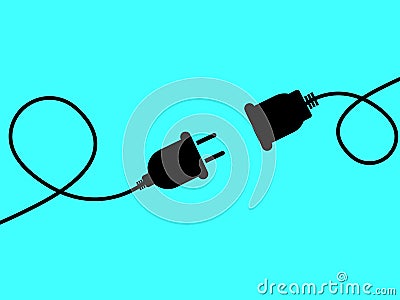 Connection and extension to connect any device to the light. Vector Illustration