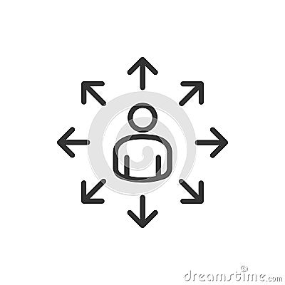 Connection icon. Business teamwork, team building, work group and human resources minimal thin line web icon set Vector Illustration