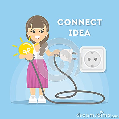 Connection of ideas. Vector Illustration