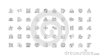 Connection ideas, linear icons, line signs set, vector collection Vector Illustration