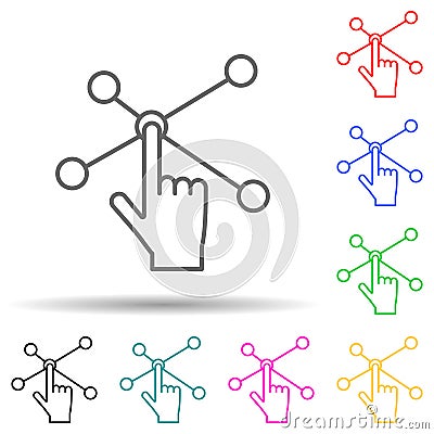 Connection interactive multi color style icon. Simple thin line, outline vector of artifical icons for ui and ux, website or Stock Photo