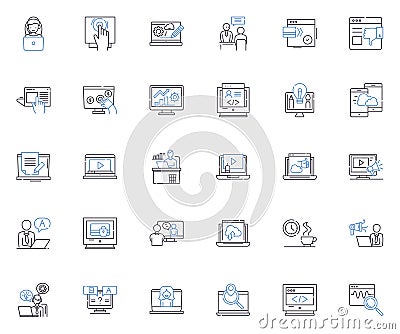 Connection line icons collection. Bond, Link, Unity, Rapport, Nexus, Alliance, Interconnection vector and linear Vector Illustration