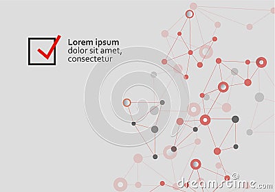 Connection molecule background. Vector shape abstract science backdrop. Gene technical education element Vector Illustration